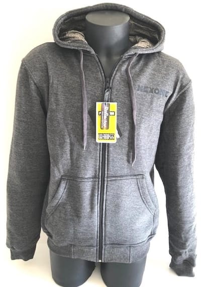 Sweat à capuche pour moto route Nexone taille M gris protection dorsale homologué CE