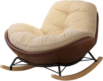 Schommelstoel met Kussen - Tuinstoel Relaxstoel - Buiten Ontspannen - Ergonomisch Ei-Design - 95x60CM - Blauw