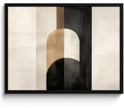Poster in lijst - Fotolijst 70x50 cm - Posters - Geometrische - Vormen - Wit - Posterlijst zwart - Decoratie - Wanddecoratie woonkamer - Muurdecoratie slaapkamer