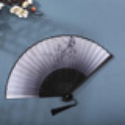 Chinese Japanse Zijde Vouwwaaier Houten Steel Klassieke Danswaaier Hoge Kwaliteit Kwast Elegante Vrouwelijke Waaier Huisdecoratie gray