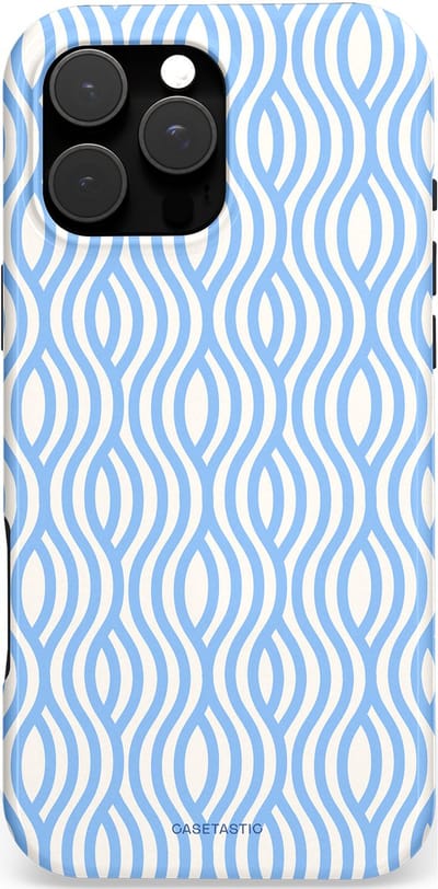 Casetastic Hoesje Geschikt voor Apple iPhone 16 Pro Max Magsafe - Stijlvolle Beschermende Duo-layer Case - Zeegolf Patroon