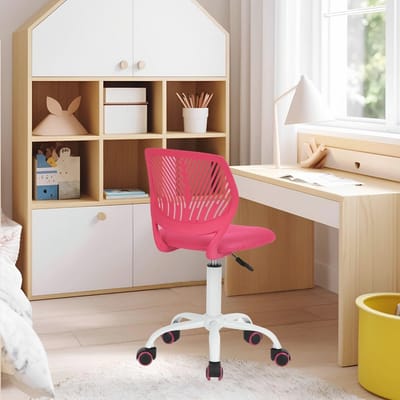 SnelShoppen - Ergonomische Kinderstoel Bureau, Hoogte Verstelbaar, Kleurrijke Jeugdstoel met Rugleuning en Armleuningen, 5 Wielen, Voor Kinderen 3-10