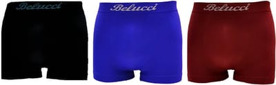 Belucci heren boxershorts 3-pack zwart-blauw-bordeaux maat M/L