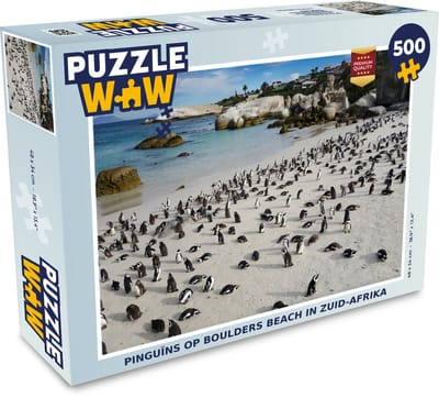 Puzzel Pinguïns op Boulders Beach in Zuid-Afrika - Legpuzzel - Puzzel 500 stukjes