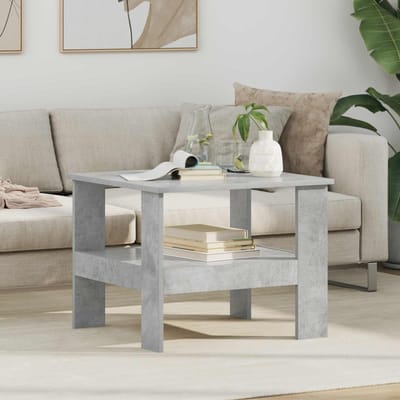 vidaXL - Salontafel - Beton - Grijs - 57 - x - 55 - x - 45 - cm - Bewerkt - hout