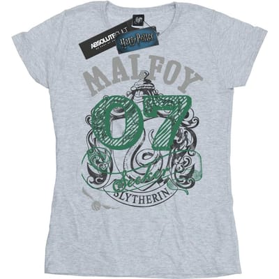 Harry Potter Dames/Dames Malfoy Slytherin Katoenen T-Shirt (Sportgrijs)