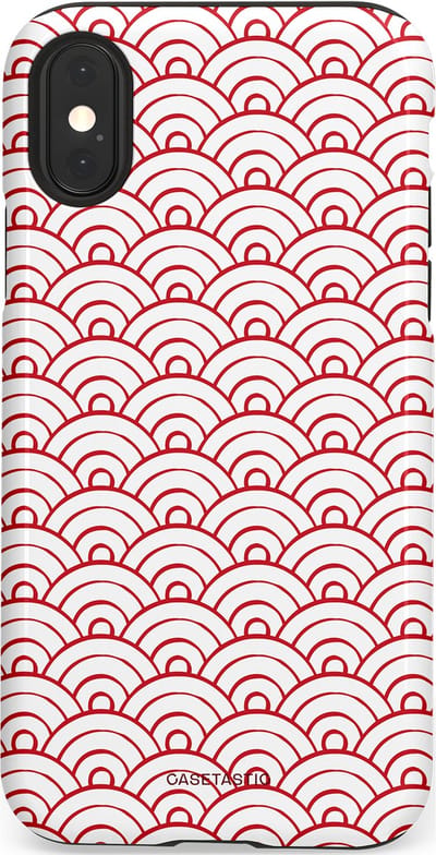 Casetastic Hoesje Geschikt voor Apple iPhone X/Xs - Stijlvolle Beschermende Duo-layer Case - Golfjes