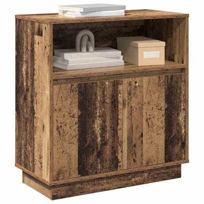 vidaXL - LED - Dressoir - Oudhout - 71 - x - 34,5 - x - 75 - cm - Bewerkt - hout