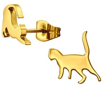 CS Joy - Kat poes oorbellen - Chirurgisch staal - 10 mm - ip/pvd gold plated