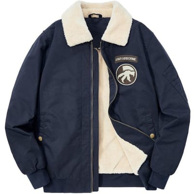 Katoenen Jas Winter Plus Fluweel Verdikt Bontkraag Katoenen Jas Pluche Katoenen Jas Lamsfluwelen Jas Pilotenpak Heren Trendy 5XL