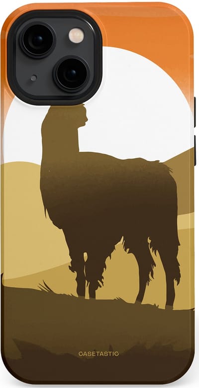 Casetastic Hoesje Geschikt voor Apple iPhone 13 Mini Magsafe - Stijlvolle Beschermende Duo-layer Case - Silhouet Alpaca