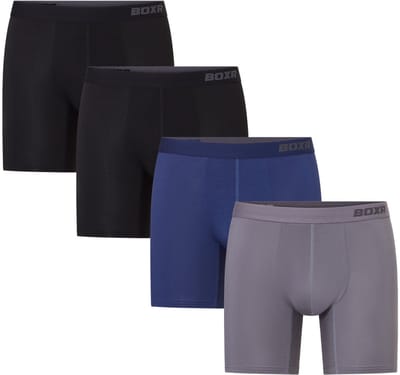 BOXR Pro Boxershort Heren 4 Pack - Bamboe Ondergoed Heren - 3D Comfort Pouch & Anti-Opkruip - Bamboo Boxershort Heren - Heren Ondergoed - Onderbroeken Heren - Maat S