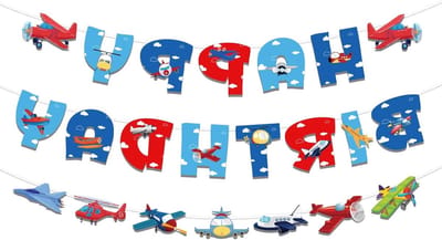Vliegtuigthema Verjaardagsbanner voor Kinderen, Luchtvaartdecoratie, Feestaccessoires en Versieringen voor een Onvergetelijke Verjaardag