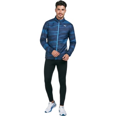 Puma Geweven herenjas met grafische print (Blauw)