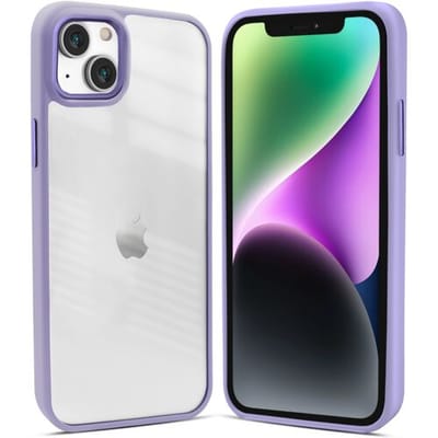 Coverzs telefoonhoesje geschikt voor Apple iPhone 13 solid bumper hoesje - optimale bescherming - mat - transparant / paars