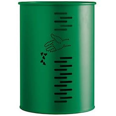 Ronde afvalbak PIVO, 22 liter, B 290 x H 390 mm, staal, gepoedercoat, groen