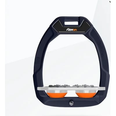 Plat Ultra Grip Paarden Veiligheidsbeugels Blauw/Grijs/Oranje Flex-On Safe-On