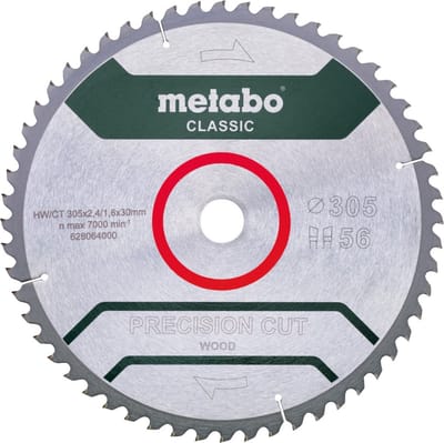 Metabo Precision Cut Wood - Classic - Cirkelzaagblad - 305mm - 56 Tanden - HW/CT
