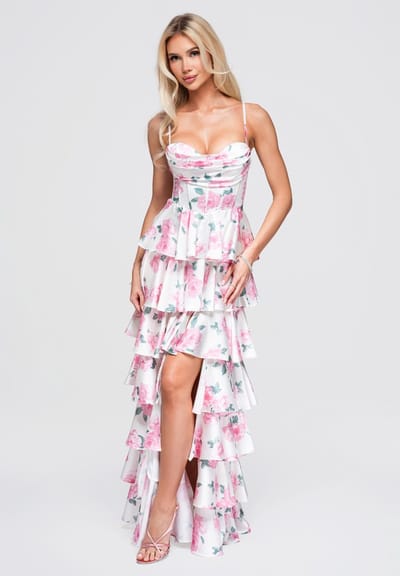LARICA Jurk - Gebloemd - Jurk Roze S
