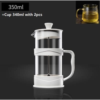 Koffie Plastic French Press Thuis Hoge Capaciteit Franse Handpers Filterpot Cold Brew Potten Multifunctionele Theezetter white