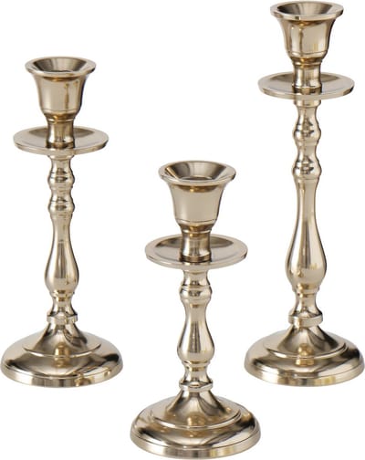 Boltze Kandelaar Vicco set 3 dlg. alu rond 15-23cm hoog champagne