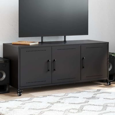 vidaXL Tv-meubel 100,5x39x43,5 cm staal zwart