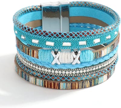 Sorprese armband - Summer - armband dames - wikkelarmband - leer - cadeau - Model G