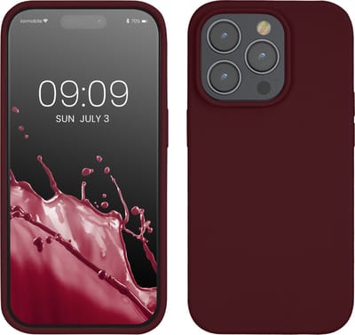 kwmobile telefoonhoesje geschikt voor Apple iPhone 14 Pro - Hoesje met siliconen coating - Smartphone case in bordeaux-violet