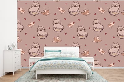 Behang - Fotobehang Dieren - Kinderen - Patronen - Breedte 320 cm x hoogte 240 cm