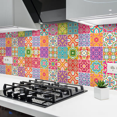 Zelfklevende tegelmuurstickers voor keuken en badkamer - 24 Clariana Azulejo tegelstickers - 24 stickers 10x10cm