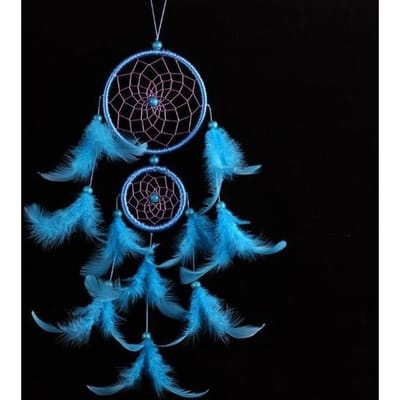 Dream Catcher Kamer Decor Veren Weven Inhalen Van De Droom Hoek Dreamcatcher Windgong Indiase Stijl Religieuze Mascotte blauw