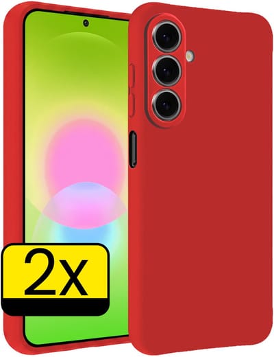 Hoesje - 2 Stuks - Geschikt voor Samsung Galaxy A27 - Sterk & Shockproof - Case Siliconen - Back Cover - Telefoon Hoes - Telefoonhoesjes - Rood