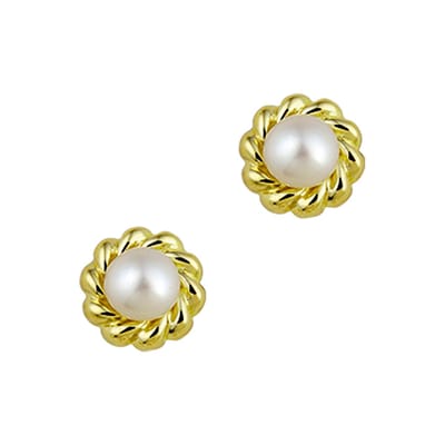 The Jewelry Collection Oorknoppen Parel - Geelgoud (14 Krt.)