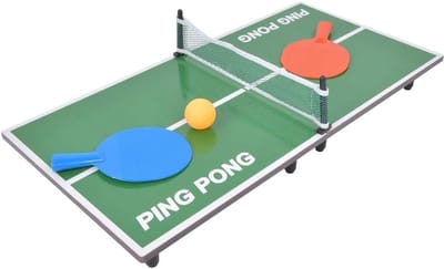 Opvouwbare Tafeltennistafel - Mini Tafeltennis - Indoor Entertainment - Stevig Stabiel Ontwerp - 3.66 kg - Bruin