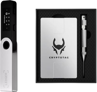 Ledger Nano S Plus - Zwart + Cryptotag Zeus Bundel