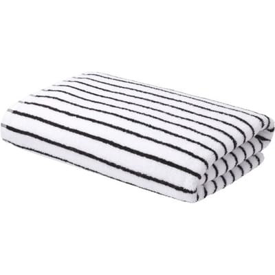 LIVARNO Handdoek 70 x 140 cm - 450 gsm (Wit/zwart)