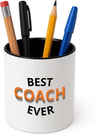 Hacebo® - best coach ever Pennenbakje - Coach - een coach - pennenhouder - sport - verjaardagscadeau - klein cadeautje - kado - gift - Pennenbakje zwart