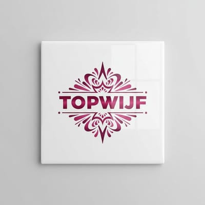 Topwijf Tegel – Krachtige Nederlandse Compliment Tekst – Decoratieve Keramische Tegel voor Huis & Muur 15 x 15 cm