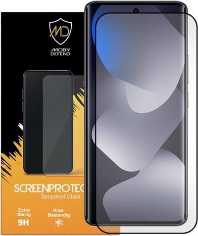 MobyDefend Screenprotector - Geschikt voor Xiaomi Redmi Note 15 4G - Screensaver Met Zwarte Randen - Gehard Glas