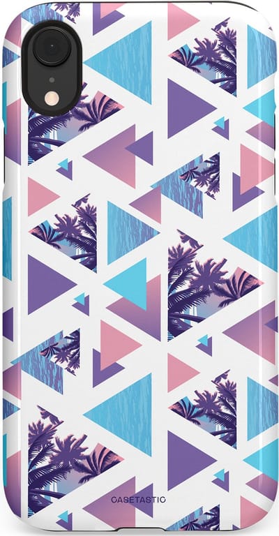 Casetastic Hoesje Geschikt voor Apple iPhone Xr - Stijlvolle Beschermende Duo-layer Case - Zomervibe geometrie