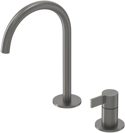 IVY Pact Eenhendel wastafelmengkraan 2-gats bladmontage met uitloop, coldstart Geborsteld metal black PVD