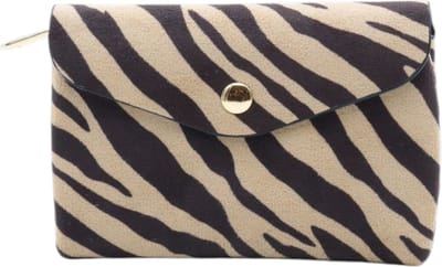 Portemonnee - Flora & Co - suedelook - animal print - beige