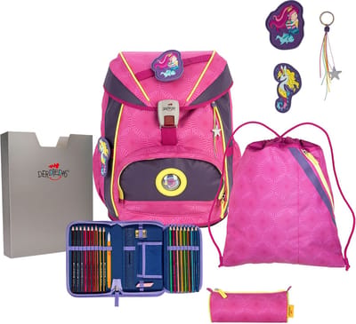 DerDieDas Schooltas ErgoFlex Superflash Schulranzenset 5-delig Pink Mermaid Roze