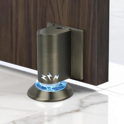 Magnetische Deurstopper - Deurmagneet Vloer - Deuren Open Houden - Montage Zonder Boren - Verstelbaar 5-22mm - Koper