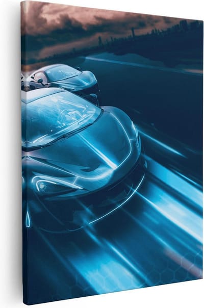 Artaza Canvas Schilderij Sportauto - 80x100 cm - Groot - Wanddecoratie Auto - Muurdecoratie Mancave - Kamer Accessoires Woonkamer