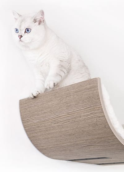 Petrebels Wandmeubel wandmontage Klimmuur Kat - Kattenmuur Curve 70-Old Grey - 70 x 20 x 35 cm