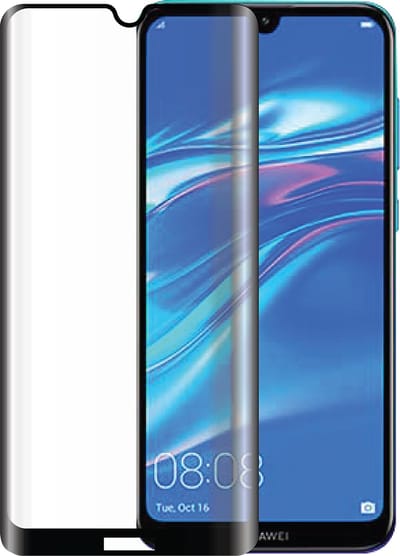 Bigben Connected, Screenprotector geschikt voor Huawei Y7 2019 - Anti-Scratch & Anti-Fingerprint, Transparant zwart