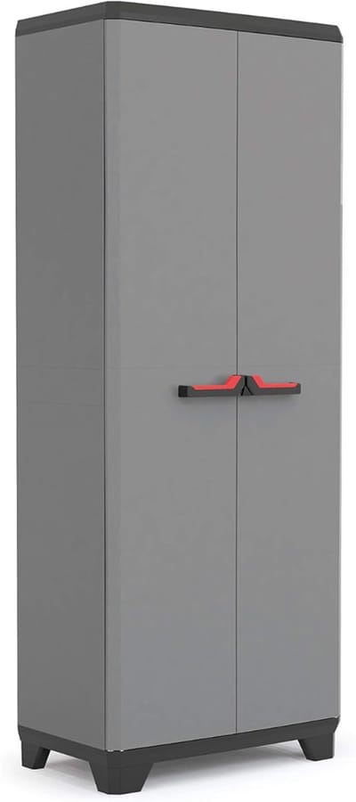 QORA® Tuinkast Kunststof - Tuinkast - Tuinkist - Grijs - 39cm x 68cm x 173cm