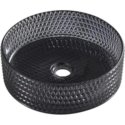 Aquavive Waskom Favogna - Rond - Zwart Glas - 36cm