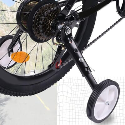 Oefenwielen Fiets - Stabilisatoren Steun - Fiets Leren - Verstelbare Hoogte - 18-22 Inch - Zwart